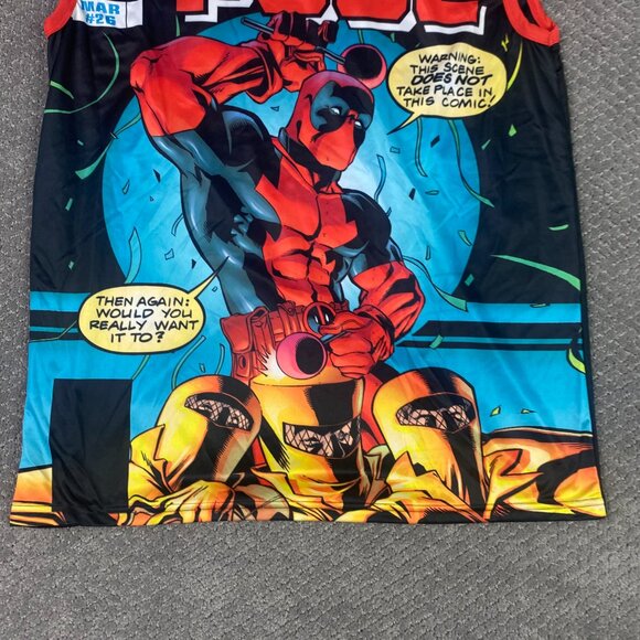 Deadpool Tank Top T Shirt Men's XL Marvel All Over Print - Picture 4 of 11